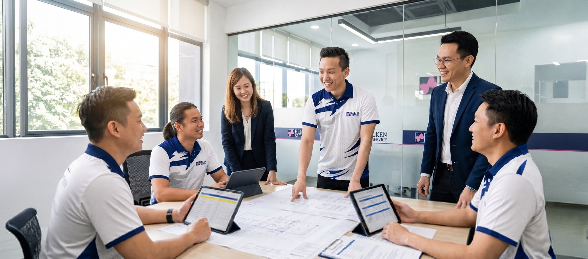 The Elken Service team collaborating