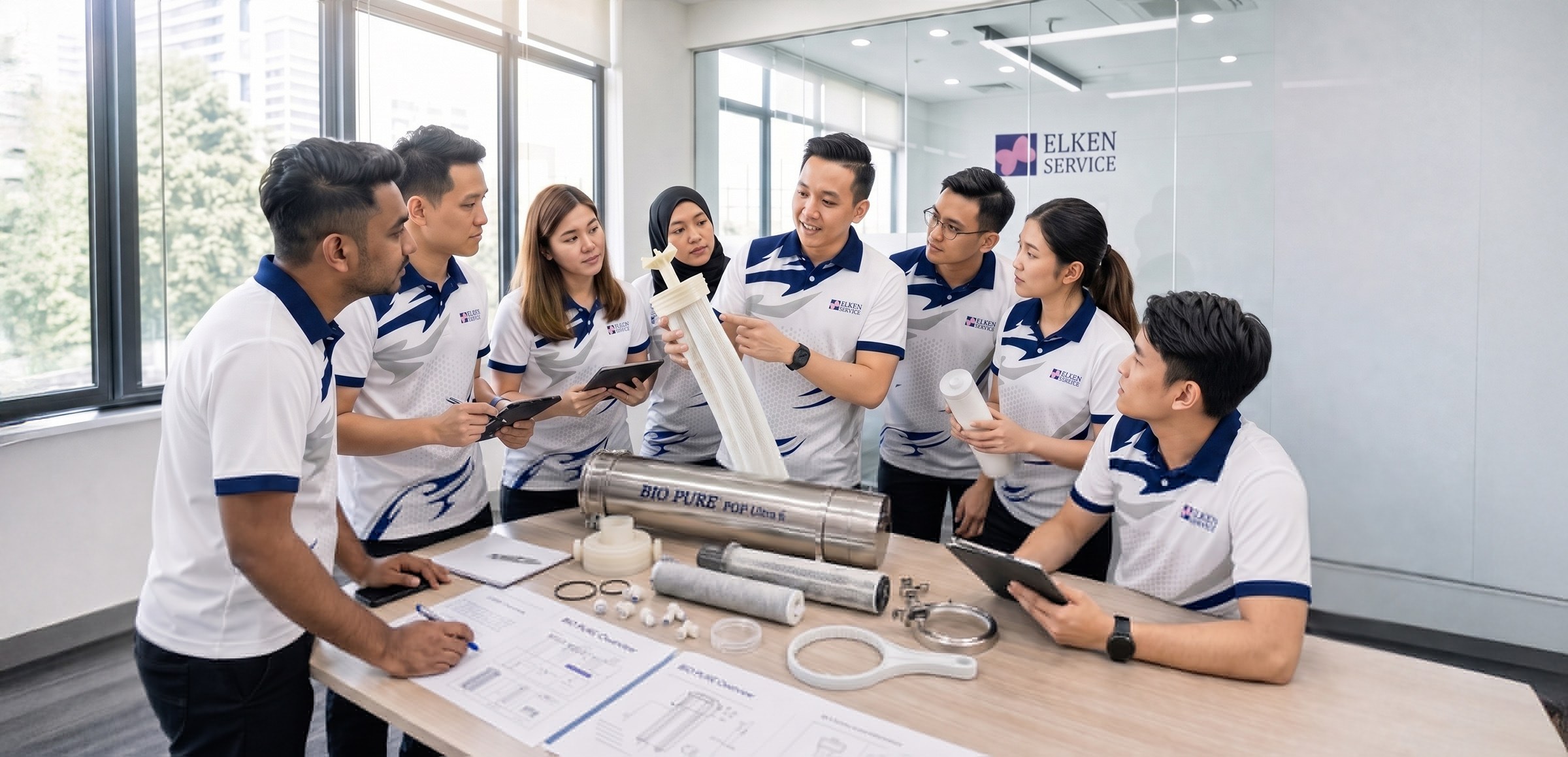 The Elken Service team in a Bio Pure product training session